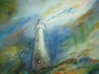 peintures de phare la nuit