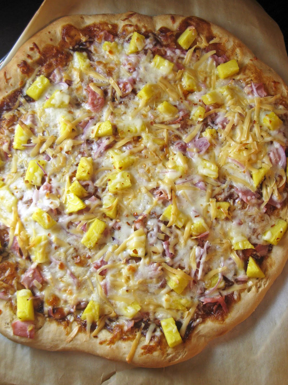 Barbecue Ham and Pineapple Pizza A Hint of Honey