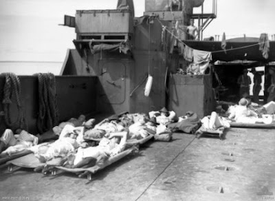 8 July 1945 hospital tarakan island ship Philippines People Filipino Pinoy Pilipinas Old Black White Pictures wounded soldiers Wanganella Australian noon