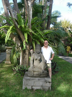 In the garden of Puri Santrian, Sanur Bali, a boutique accommodation at the beach.