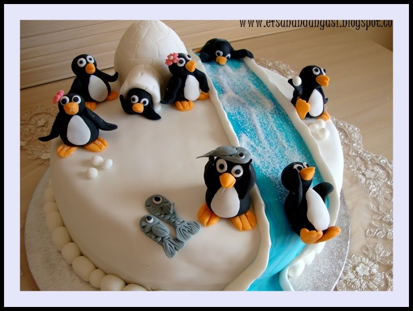 EFSUNUN DUNYASI Penguenli dogum gunu pastasi