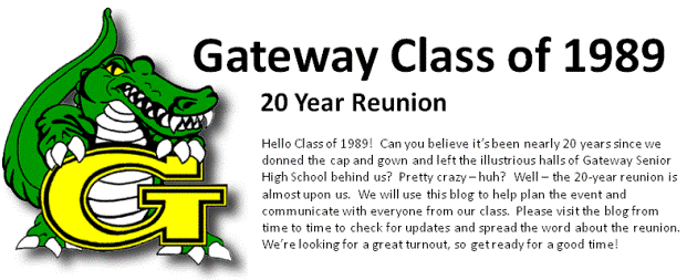 Gateway Class of 1989 - 20 Year Reunion