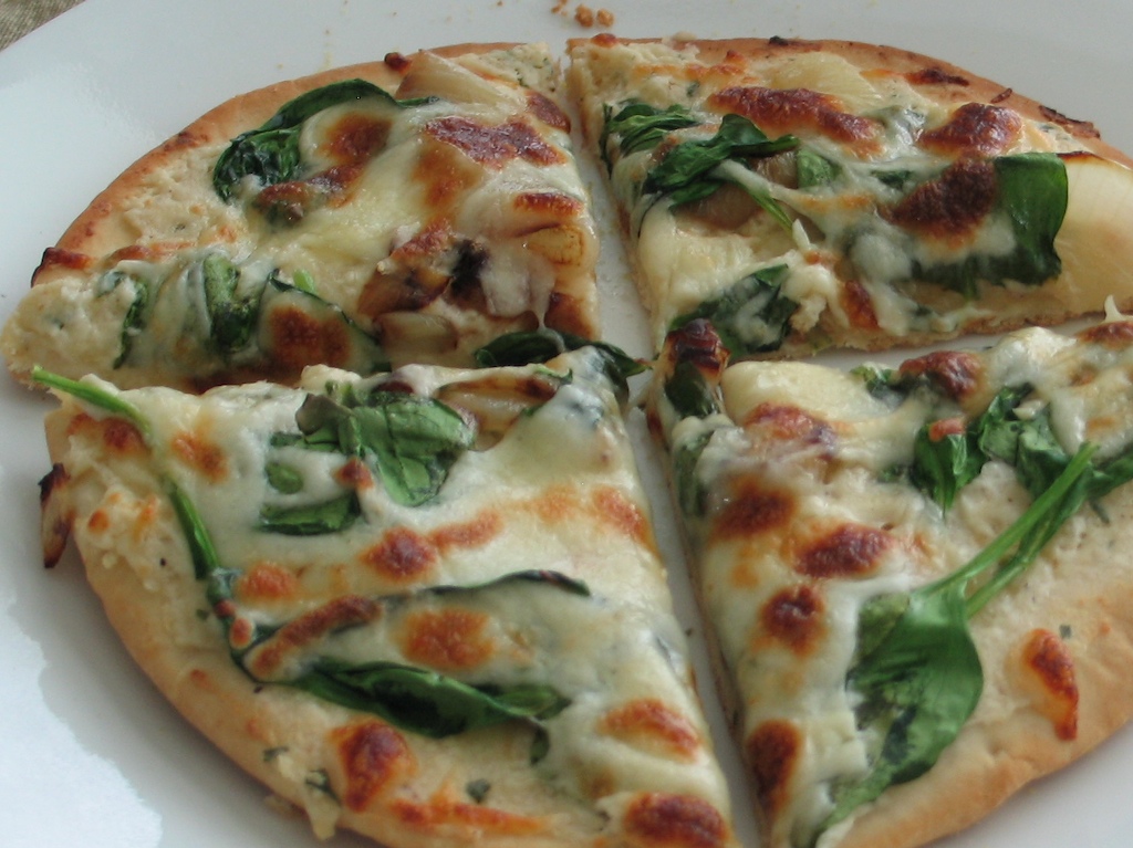 Cooking for Mr. Picky Spinach Flatbread Pizza