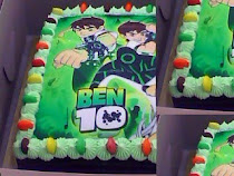 Ben10 3kg choc cake with strawberry filling and m&m choc (order by Ratina Bank Rakyat