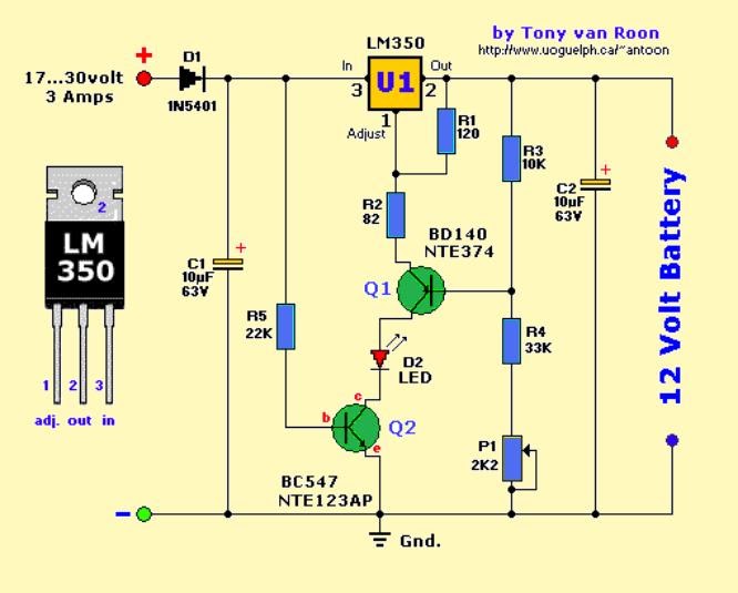 Electronics Circuit Application: Lead Acid Battery Charger
