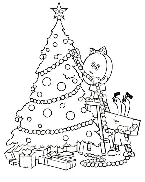 Easy cute christmas coloring pages skLasi
