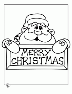 santa merry christmas coloring page