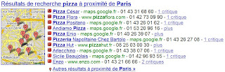 one box google maps avec 10 liens