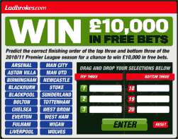 enter the competition at ladbrokes