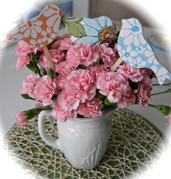 Joli Paquet Little Spring Bird Flower Picks