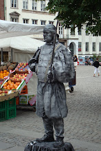 Levande staty på Ströget i Köpenhamn