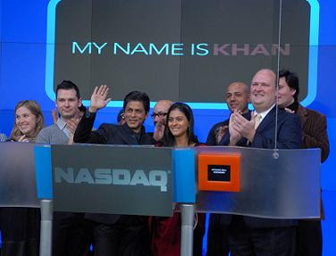 Shah Rukh Khan ring the NASDAQ Opening Bell
