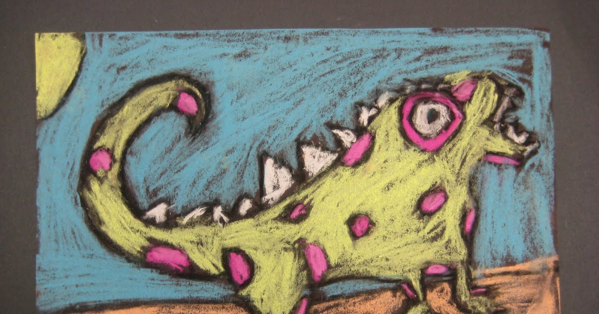 Dali's Moustache Chalk Pastel Dinosaurs