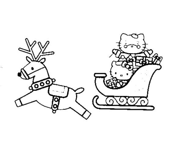 Dibujos para colorear: Dibujos de Navidad para pintar - Hello Kitty y