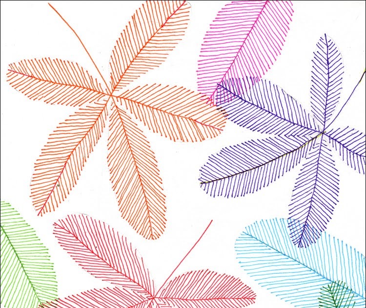 Fine Line Marker Leaves Art Projects for Kids