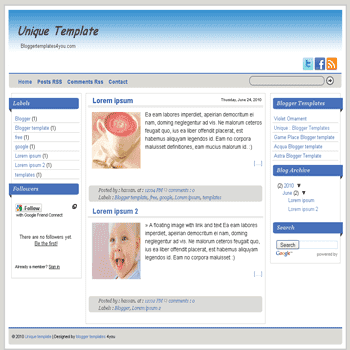 free blogger template Unique