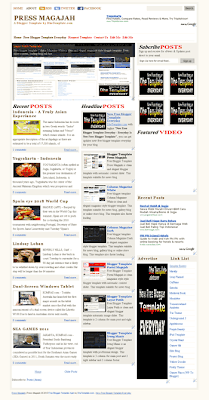 free blogger template magazine style Press Magajah Blogger Template