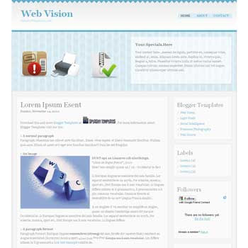 Web Vision blogger template. blogger template from css template. css template to blogger. convert css template to blogger