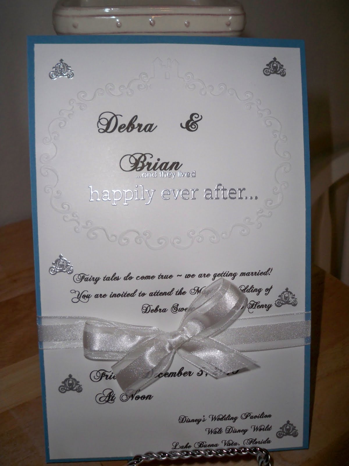 Kim S Stampin Space Disney Fairy Tale Wedding Invitations