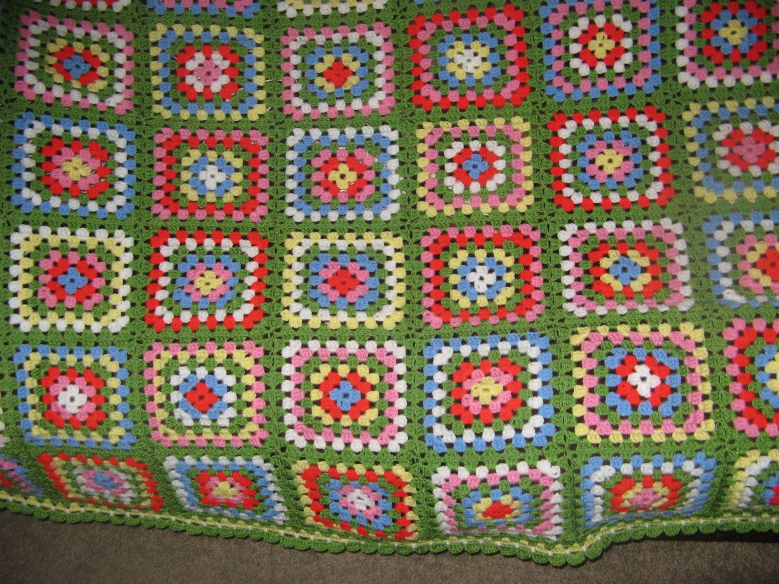 Helen's Colourful Crochet Blankets My green crochet granny blanket all