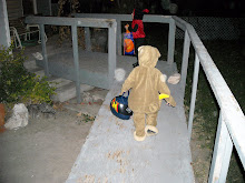 Rem walking up to his first house trick or treating