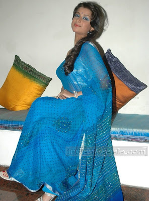 Telugu Actress Madhurima Pictures In Transparent Saree Hot posing