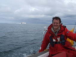 My brother Simon during his brief voyage Aberystwyth to Milford