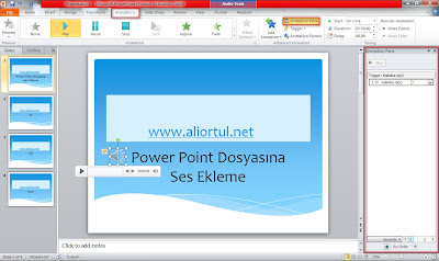 Powerpoint dosyasına ses ekleme