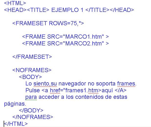 COMPUTACIÓN FRAMES EN HTML 4TO DE SECUNDARIA