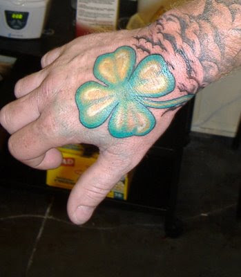(four leaf clover tattoos .3). tribal clover tattoos