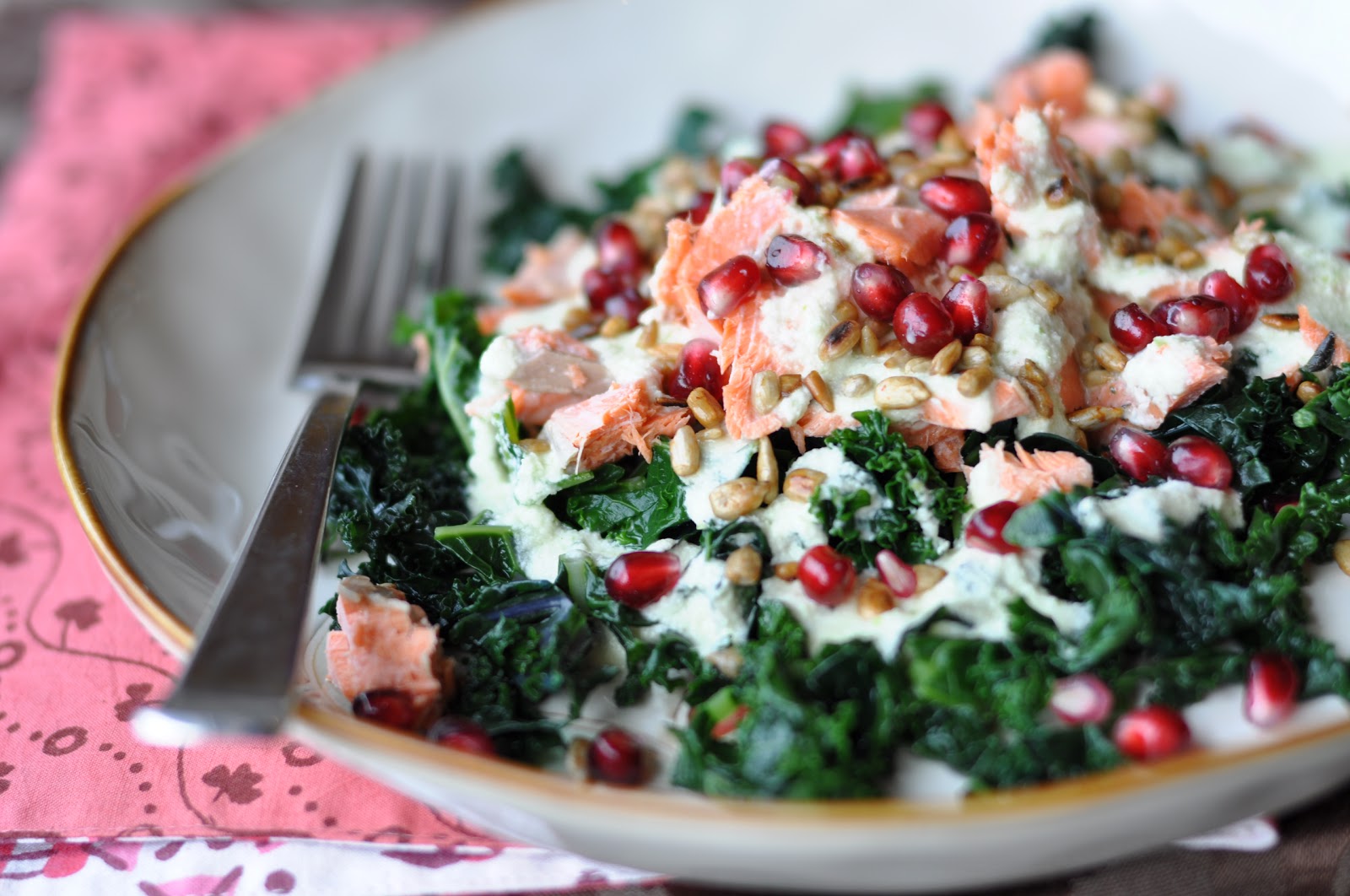 Nourishing Meals® Blanched Kale Salad with Pomegranate and Green Apple