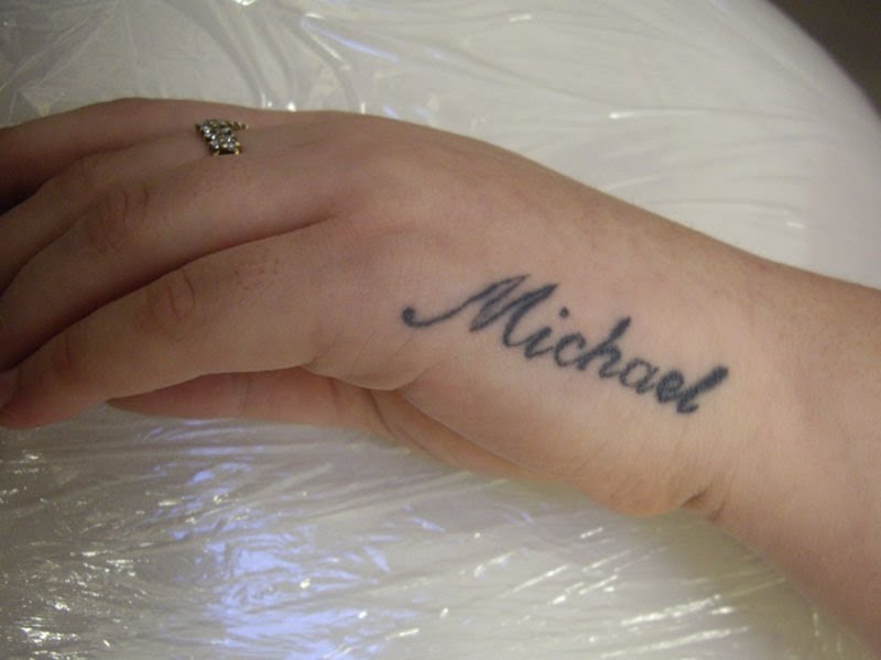 Ths is the name that she wanted covering on the outside of the hand