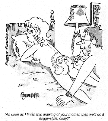 Man draws mother-in-law's face on wife's bum before doggie style sex. Man draws mother-in-law's face on wife's bum before doggie style sex.