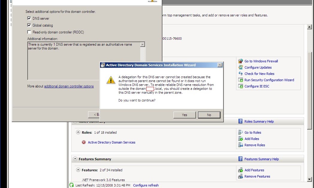 Terence Luk Domain Controller DCPromo with NetBIOS over TCP/IP Disabled