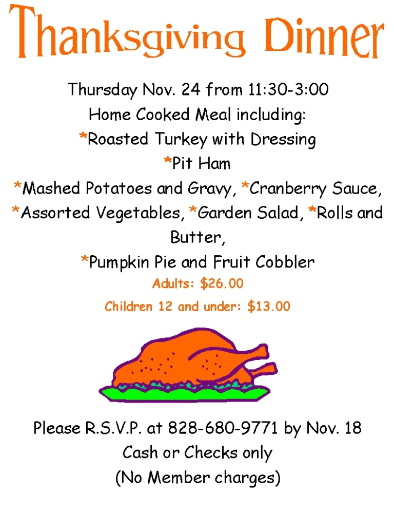 wolf laurel country club bulletin board thanksgiving menu wolf laurel country club bulletin board thanksgiving menu