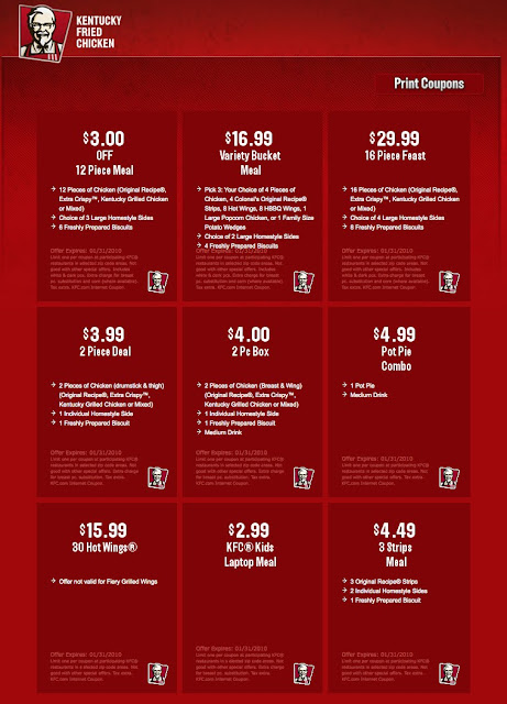 Kentucky fried chicken online coupons