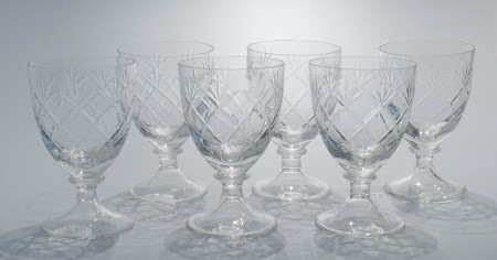 Set of 6 Claret Glasses pat M104