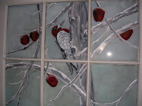 Woodpecker on window