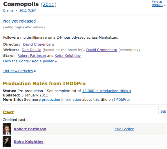 the Cosmopolis IMDB page.