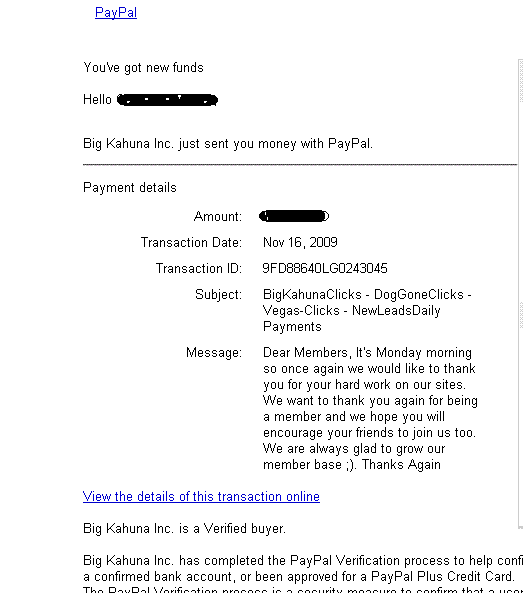 my payment from Bigkahunaclicks