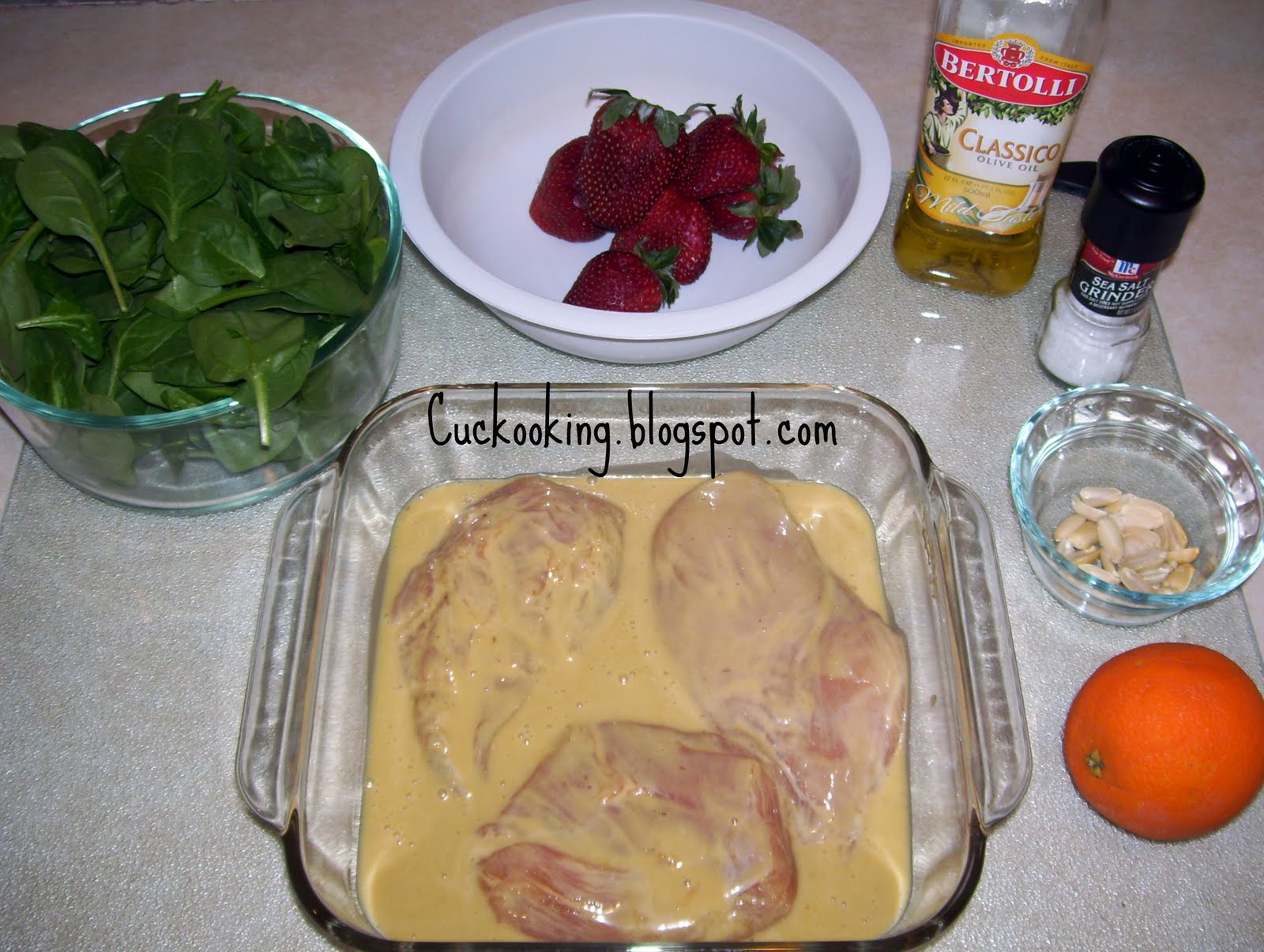 Cooking Creation Warm Honey Mustard Grilled Chicken and Spinach Salad