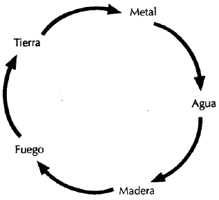 Orden y ciclo de creación de los cinco elementos