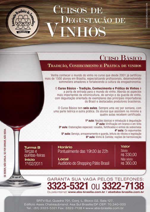 Curso De Sommelier De Vinho Online Grátis Cursos na Associação Brasileira de Sommeliers de Brasília | Bebideria