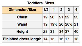 2t Waist Size Chart