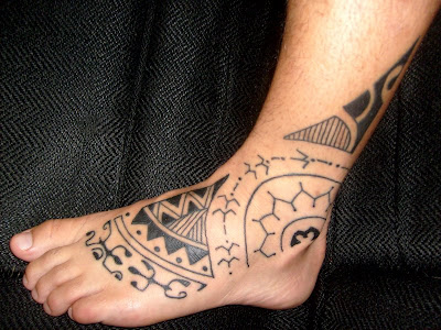 Label: foot polynesian tattoo