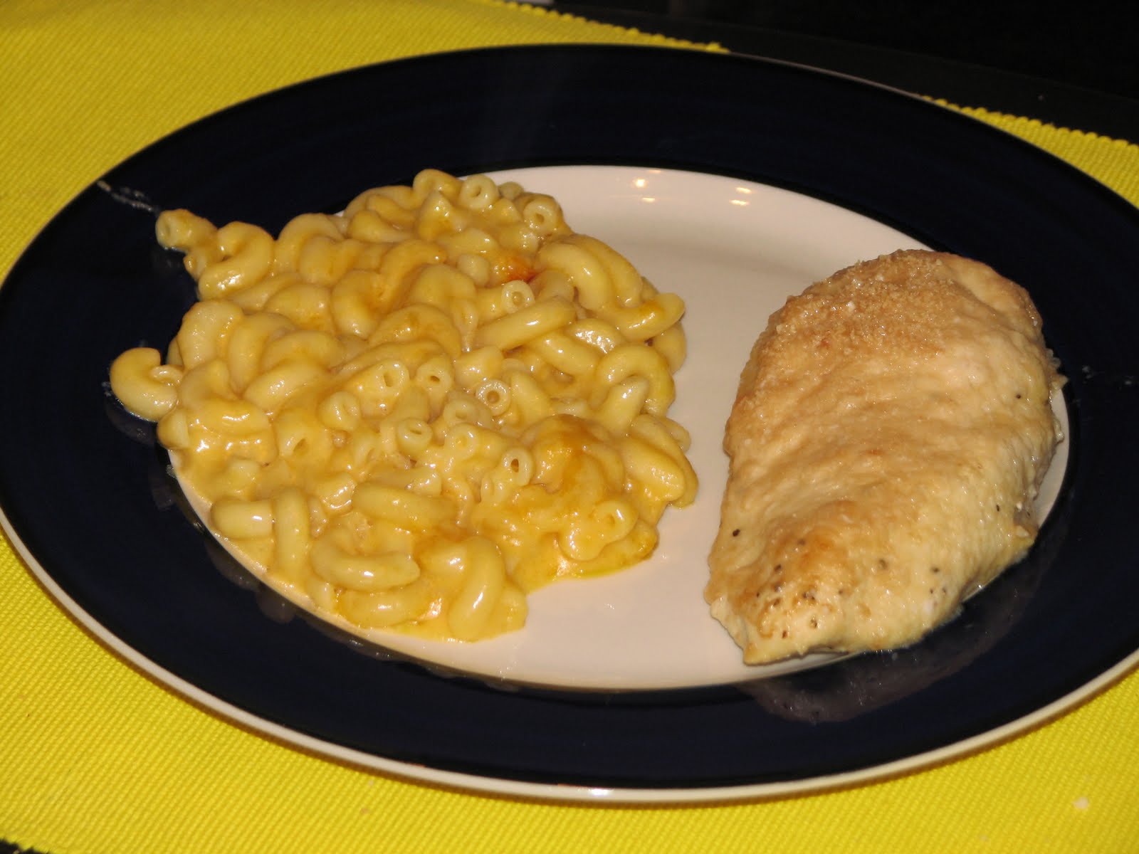 The Orange Skillet Parmesan Crusted Chicken and Stouffers Mac and Cheese