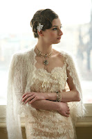 Model with Silk wedding gowns