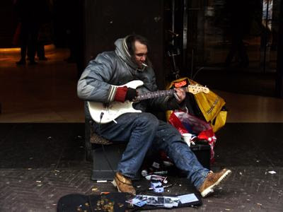 Straatmuzikanten in Den Haag: Chuck...niet weg te denken uit de Haagse binnenstad
