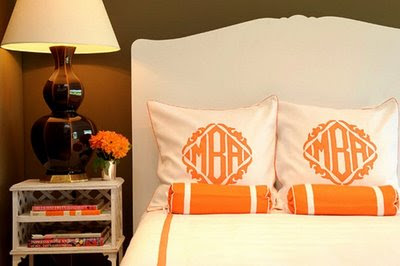 Orange  White Bedding on And Frac I M Definitely Diggin The Monogrammed Bedding How About You