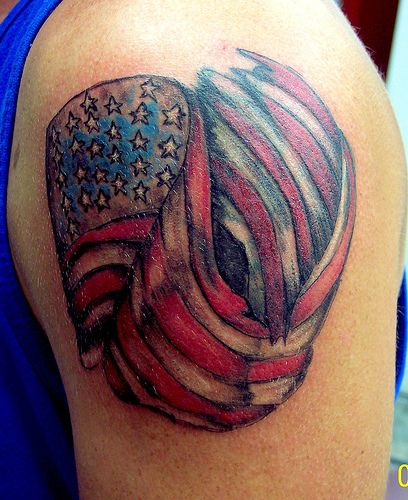 flag tattoos designs 13. USA American flag tattoo.